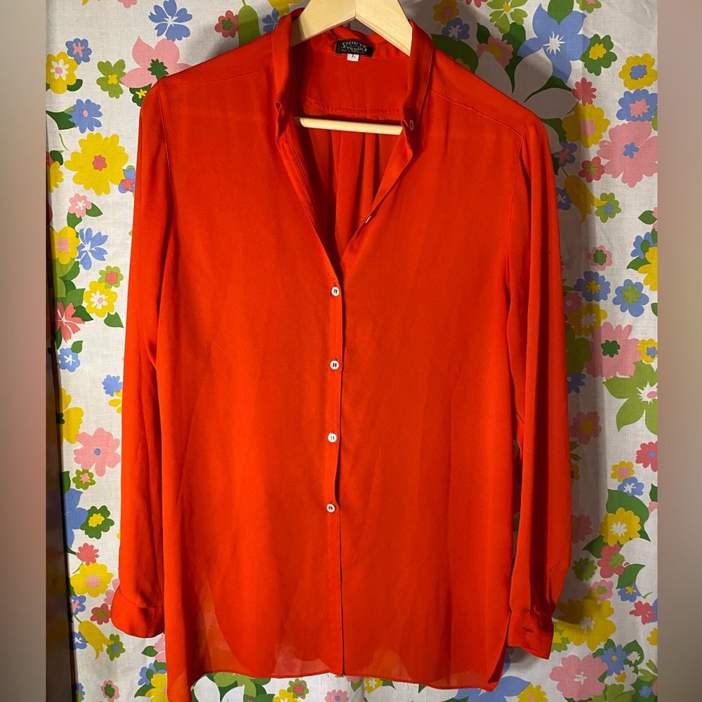 Red Silky Blouse